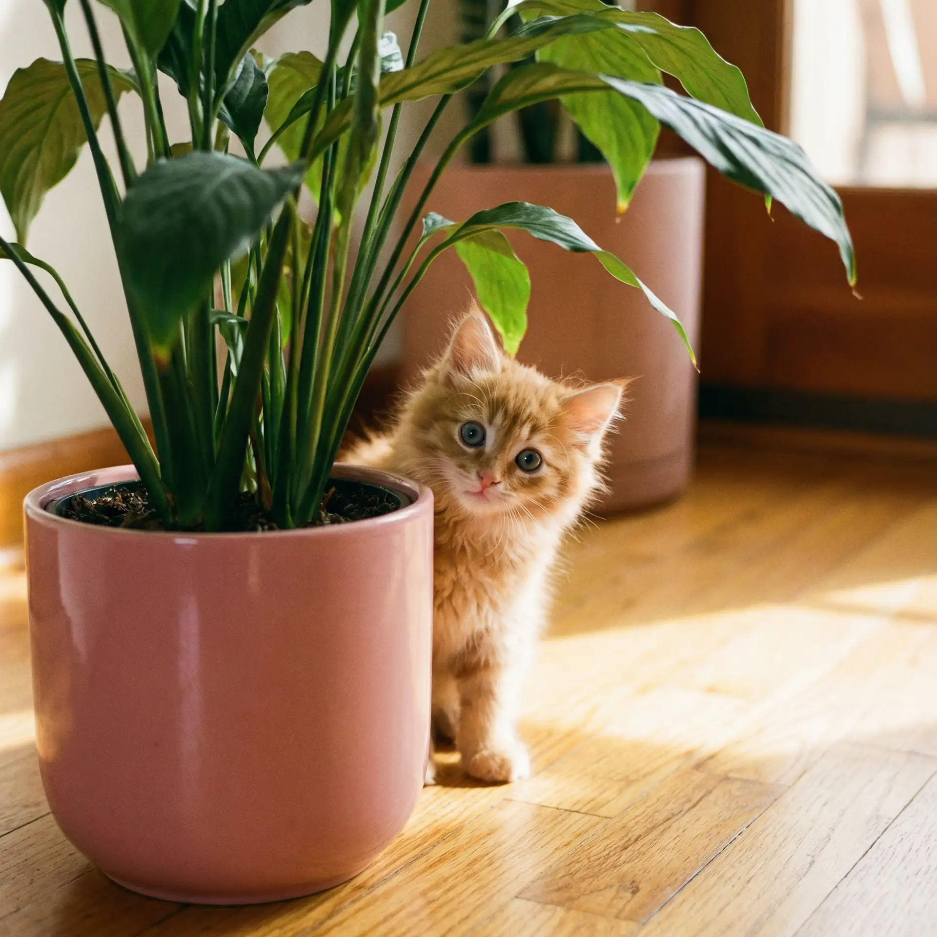 小猫从花盆后探头 - 无颜之月到底是